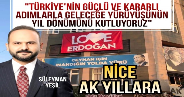 Başkan Yeşil, AK Parti'nin 23. Kuruluş Yıl Dönümünü Kutladı