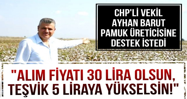 Ayhan Barut'tan Pamuk Üreticisine Destek Çağrısı