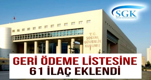 Geri Ödeme listesine 61 İlaç Eklendi