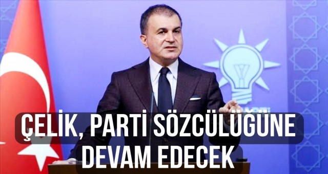 Çelik, Parti Sözcülüğüne Devam Edecek